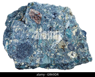 Le riprese in modalità macro della roccia ignea esemplari - Kimberlite minerale isolato su sfondo bianco Foto Stock