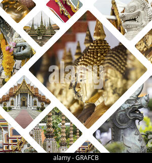 Collage di Bangkok (Thailandia) immagini - travel sfondo (le mie foto) Foto Stock