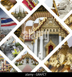 Collage di Bangkok (Thailandia) immagini - travel sfondo (le mie foto) Foto Stock