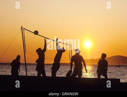 America del nord, Canada, British Columbia, Vancouver, English Bay, Kitsilano Beach volley Foto Stock