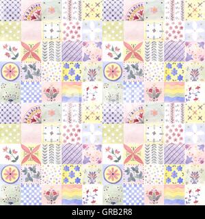 Acquerello seamless pattern. Dipinto a mano. Foto Stock