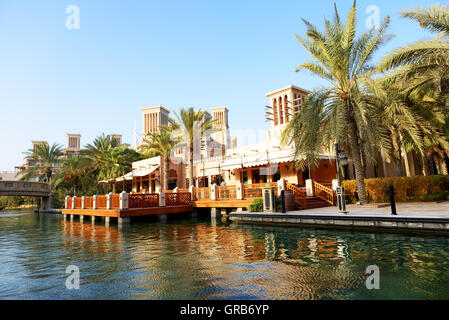 Vista del Souk Madinat Jumeirah, Dubai, UAE Foto Stock