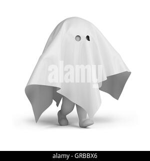 3d piccolo popolo - costume fantasma Foto Stock