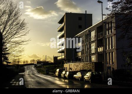 Leverkusen, all'Rhinebanks Foto Stock