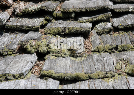 Tegola di Tetto di legno Foto Stock