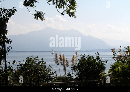 Vista sul Chiemsee Foto Stock