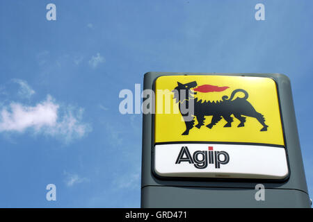 Agip Tankstelle Foto Stock