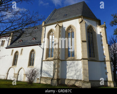 Chiesa di Udenheim dal XII secolo, Rhinehesse Foto Stock