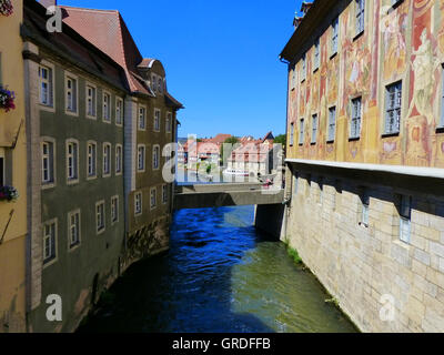 View To Little Venice In Bamberg, Upper Franconia, Bavaria, Germany, Europe Foto Stock