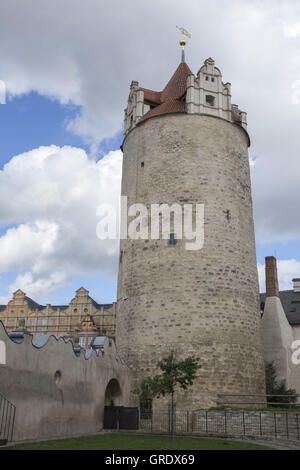 Grande Torre presso il castello di Bernburg Sassonia-Anhalt Foto Stock