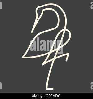 Una linea heron illustrazione vettoriale Illustrazione Vettoriale