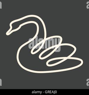 Una linea swan illustrazione vettoriale Illustrazione Vettoriale