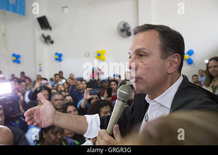 Sao Paulo, Brasile. 7 Sep, 2016. Per il candidato sindaco di Sao Paulo, JOAO DORIA, incontra i lavoratori senzatetto questo Mercoledì, 07. © Paulo Lopes/ZUMA filo/Alamy Live News Foto Stock