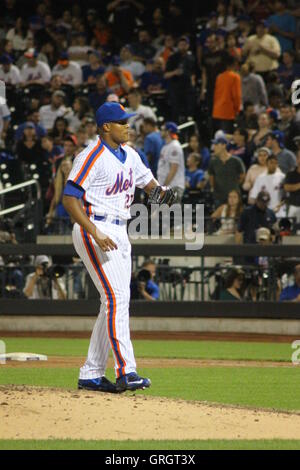 New York, New York, Stati Uniti d'America. 7 Sep, 2016. JEURYS FAMILIA 27 del METS IN AZIONE CONTRO CITTADINI DI WASHINGTON al Citi Field su 9/4/2016 nel lavaggio QUEENS NY FOTO DI MITCHELL LEVY © Mitchell Levy/Globe foto/ZUMA filo/Alamy Live News Foto Stock