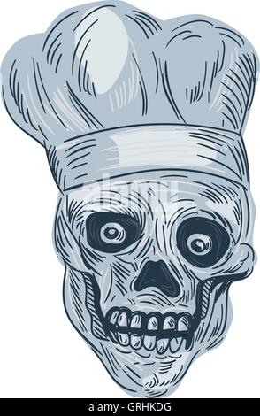 Cranio Chef di cucina disegno Illustrazione Vettoriale