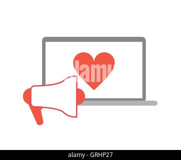 Laptop e telecomunicazione icone correlate Illustrazione Vettoriale