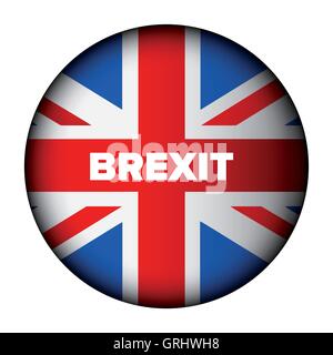 Regno Unito (UK) bandiera pulsante con segno Brexit Illustrazione Vettoriale