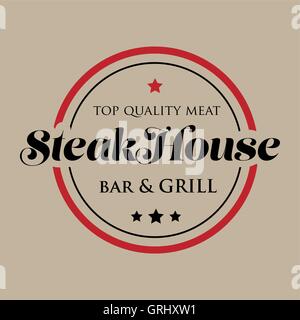 Steakhouse logo timbro - grill e bar Illustrazione Vettoriale