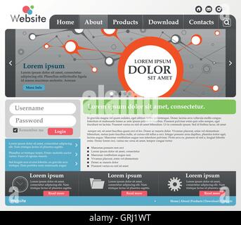 Web design elementi in luce e toni di grigio Modello. Vettore Illustrazione Vettoriale