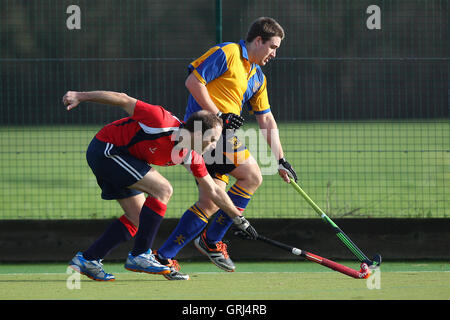 Upminster HC 3° XI vs Chelmsford 3° XI, Est Hockey League presso la società di revisione Coopers e Coborn School, Upminster, Inghilterra il 23/01/2016 Foto Stock