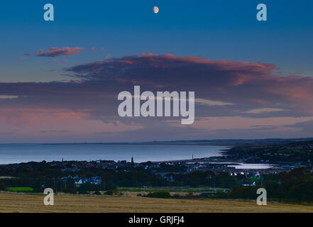 Berwick upon Tweed visto dalla collina Halidon il sito del 1333 sconfitta di frantumazione della Scottish da Edward III Foto Stock
