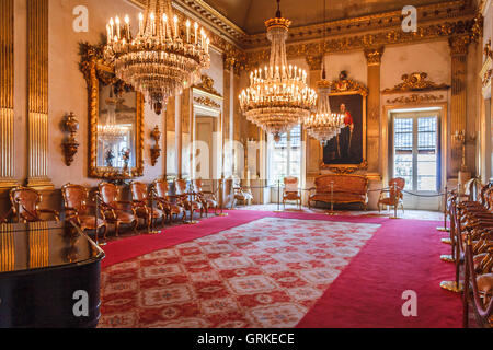 All'interno di uno dei grandi camere di Casa canali, una ex casa nobiliare della famiglia dei canali, Tarragona Catalogna Foto Stock