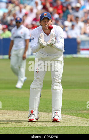 Essex wicket keeper Ben Foakes - Essex CCC vs Inghilterra - Sfida LV corrispondono all'Essex County Ground, Chelmsford - 30/06/13 Foto Stock