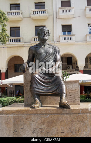 Salonicco, Grecia - 04 Settembre 2016: Aristotele statua a Piazza Aristotelous. Foto Stock