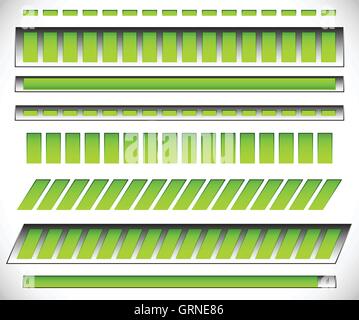 8 diversi orizzontale, livello / indicatori di progresso, metri Illustrazione Vettoriale