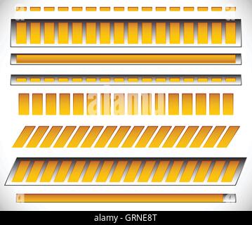 8 diversi orizzontale, livello / indicatori di progresso, metri Illustrazione Vettoriale