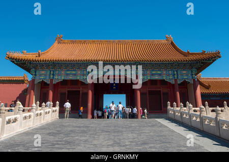 Tre sale davanti alla Città Proibita di Pechino, Cina Foto Stock