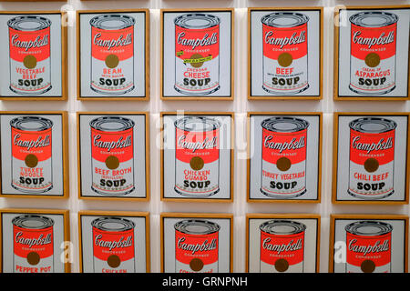 Campbell's Soup lattine (1962) di Andy Warhol al Museo di Arte Moderna (MoMA).Manhattan,New York City,USA Foto Stock
