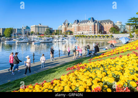 Il Porto Interno e Empress Hotel, Victoria, British Columbia, Canada Foto Stock