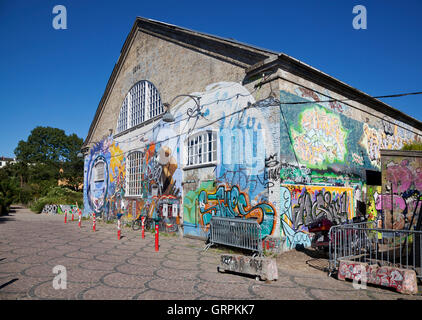 Den grå hal, il grigio Hall, a Freetown Christiania, Copenaghen Foto Stock