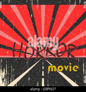 Film horror poster vintage Illustrazione Vettoriale