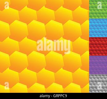 Ripetibile seamless pattern con inclinato, esagoni sovrapposti. Geometrica texture in bianco e nero Illustrazione Vettoriale