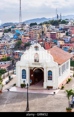 La Iglesia del Cerro Santa Ana, Barrio Las Penas, Guayaquil, seconda città di Ecuador, Sud America Foto Stock