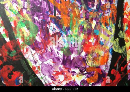 Colorata a mano arte stampa Foto Stock