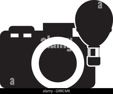Macchina fotografica e aria calda icona a palloncino Illustrazione Vettoriale