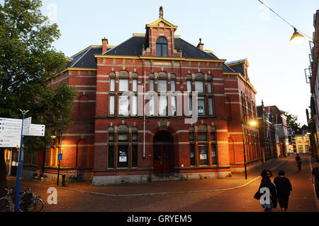 Belle vecchie costruzioni in Delft, Paesi Bassi. Foto Stock