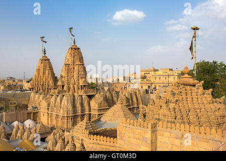 Tetto del tempio Jain in Jaisalmer, India. Foto Stock