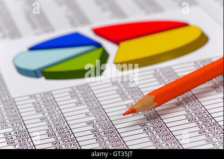 Il grafico illustra il successo di mercato azionario Foto Stock