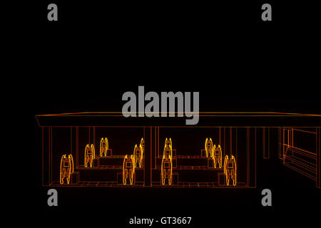 3D Olio Gas edificio in movimento. Bello il rendering 3D Foto Stock