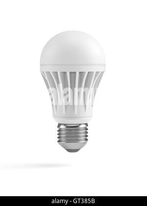 Led lampadina luce isolati su sfondo bianco. Il rendering 3D Foto Stock