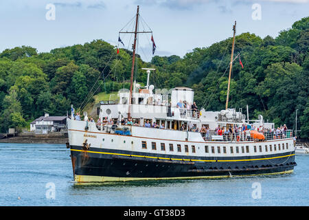 La MV Balmoral crociera panoramica in barca il Menai Strait Anglesey nel Galles del Nord. Foto Stock