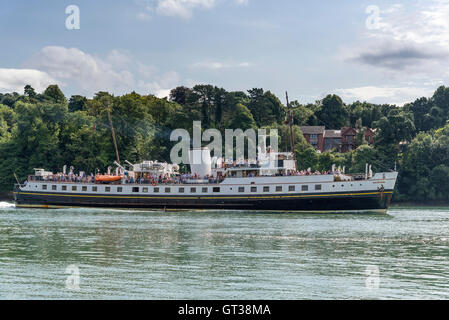 La MV Balmoral crociera panoramica in barca il Menai Strait Anglesey nel Galles del Nord. Foto Stock