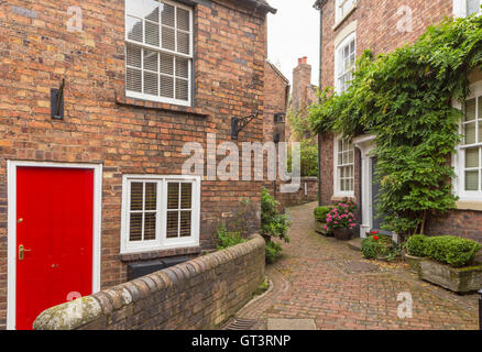 Attraente cottages in Shropshire village di Ironbridge vicino a Telford, England, Regno Unito Foto Stock
