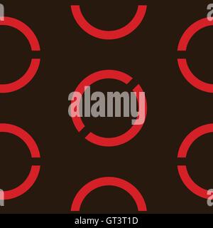 Seamless sfondo geometrico con elementi rotondi. Sfondo del vettore. Rosso e nero Illustrazione Vettoriale