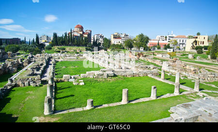 Antico Cimitero di Kerameikos di Atene in Grecia Foto Stock