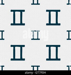 Gemini segno. Modello senza cuciture con texture geometrica. Vettore Illustrazione Vettoriale